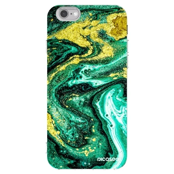 Picasee διαφανής θήκη σιλικόνης Apple iPhone 6/6S - Green Gold