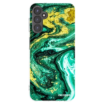 Picasee διαφανής θήκη σιλικόνης Samsung Galaxy A14 4G A145R - Green Gold