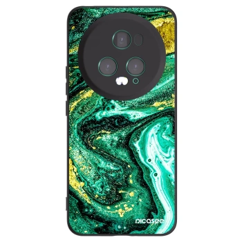 Picasee Μαύρη θήκη σιλικόνης για Honor Magic5 Pro - Green Gold