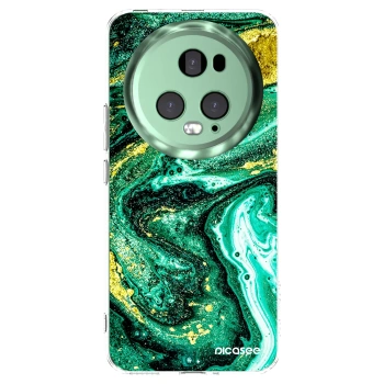 Picasee διαφανής θήκη σιλικόνης Honor Magic5 Pro - Green Gold