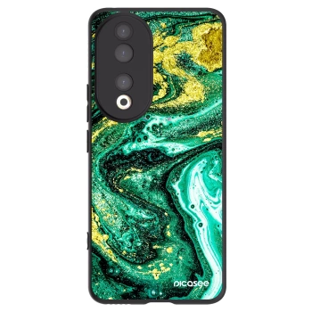 Picasee Μαύρη θήκη σιλικόνης για Honor 90 5G - Green Gold