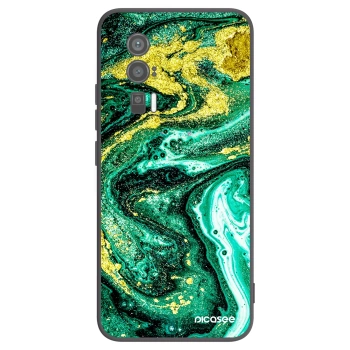 Picasee Μαύρη θήκη σιλικόνης για Xiaomi Poco F5 Pro 5G - Green Gold