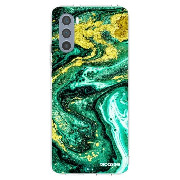 Picasee διαφανής θήκη σιλικόνης Motorola Moto G62 - Green Gold