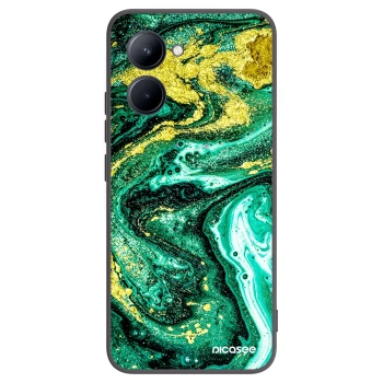 Picasee Μαύρη θήκη σιλικόνης για Realme C33 (2023) - Green Gold