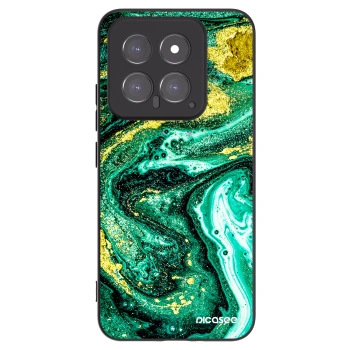 Picasee Μαύρη θήκη σιλικόνης για Xiaomi 14 - Green Gold