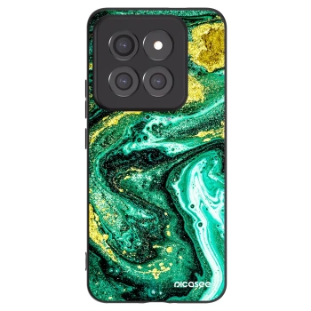 Picasee Μαύρη θήκη σιλικόνης για Xiaomi 14 Pro - Green Gold