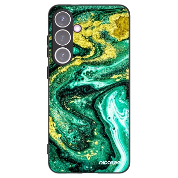 Picasee Μαύρη θήκη σιλικόνης για Samsung Galaxy S24+ S926B 5G - Green Gold
