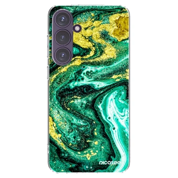 Picasee διαφανής θήκη σιλικόνης Samsung Galaxy S24+ S926B 5G - Green Gold