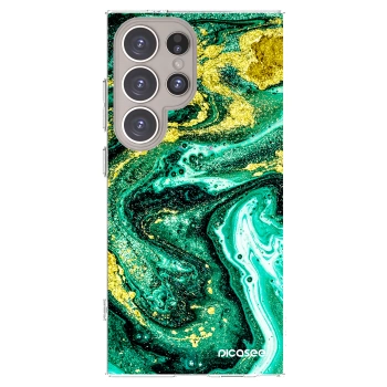 Picasee διαφανής θήκη σιλικόνης Samsung Galaxy S24 Ultra S928B 5G - Green Gold