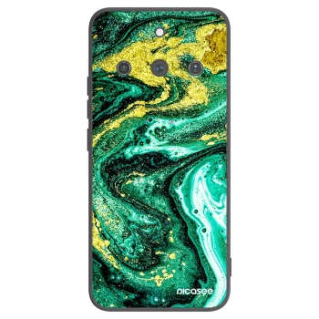 Picasee Μαύρη θήκη σιλικόνης για Realme 11 Pro+ - Green Gold