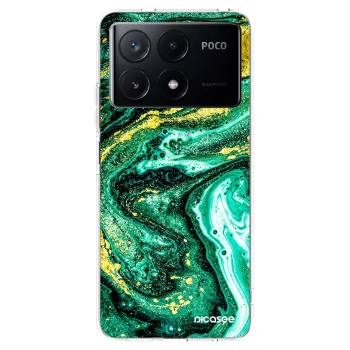 Picasee διαφανής θήκη σιλικόνης Xiaomi Poco X6 Pro - Green Gold
