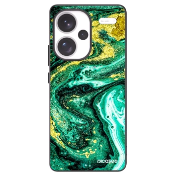 Picasee Μαύρη θήκη σιλικόνης για Xiaomi Redmi Note 13 Pro+ 5G - Green Gold