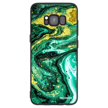 Picasee Μαύρη θήκη σιλικόνης για Samsung Galaxy S8 G950F - Green Gold