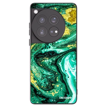 Picasee Μαύρη θήκη σιλικόνης για OnePlus 12 5G - Green Gold