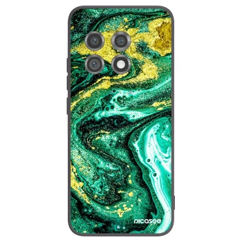 Picasee Μαύρη θήκη σιλικόνης για OnePlus 11 5G - Green Gold