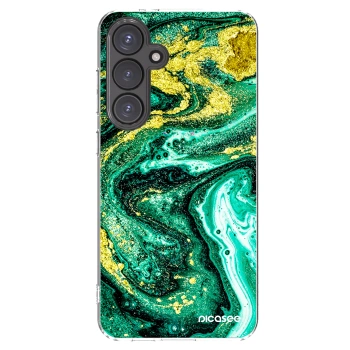 Picasee διαφανής θήκη σιλικόνης Samsung Galaxy S24 FE S721B - Green Gold