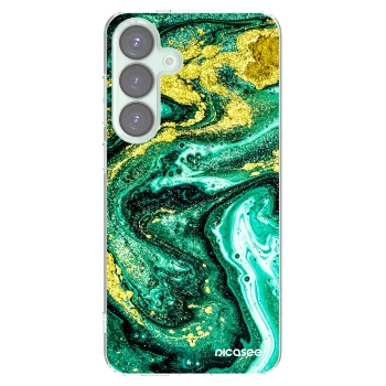 Picasee διαφανής θήκη σιλικόνης Samsung Galaxy S25+ 5G - Green Gold