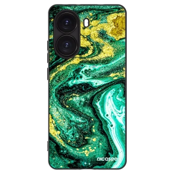 Picasee Μαύρη θήκη σιλικόνης για Xiaomi Poco X7 Pro 5G - Green Gold