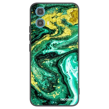 Picasee Μαύρη θήκη σιλικόνης για Motorola Moto G34 5G - Green Gold