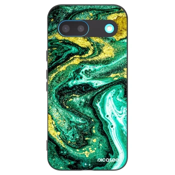 Picasee Μαύρη θήκη σιλικόνης για Google Pixel 8 - Green Gold