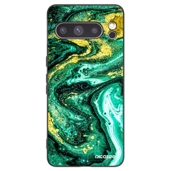 Picasee Μαύρη θήκη σιλικόνης για Google Pixel 8 Pro - Green Gold