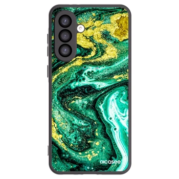 Picasee Μαύρη θήκη σιλικόνης για Samsung Galaxy A26 5G A266B - Green Gold