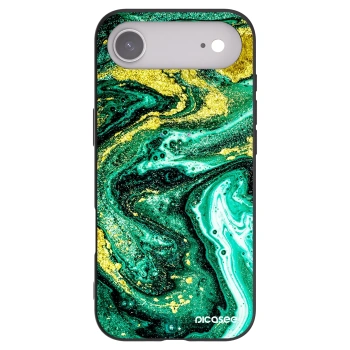 Picasee Μαύρη θήκη σιλικόνης για Apple iPhone Air - Green Gold