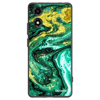 Picasee Μαύρη θήκη σιλικόνης για Motorola Moto E14 - Green Gold