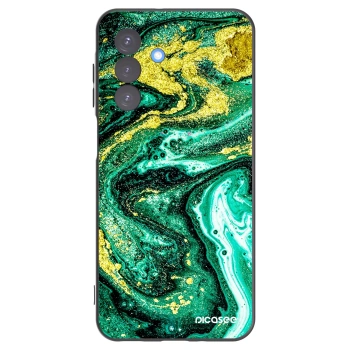 Picasee Μαύρη θήκη σιλικόνης για Samsung Galaxy A17 5G - Green Gold