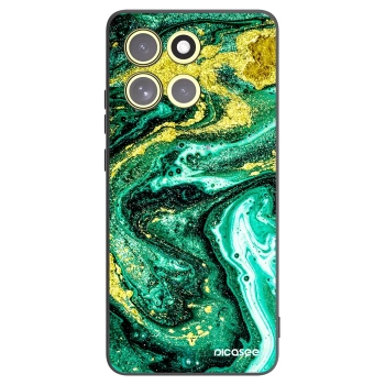 Picasee Μαύρη θήκη σιλικόνης για Motorola Moto G86 Power 5G - Green Gold