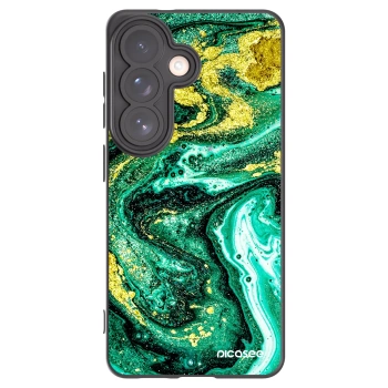 Picasee Μαύρη θήκη σιλικόνης για Samsung Galaxy S26 - Green Gold
