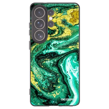 Picasee Μαύρη θήκη σιλικόνης για Samsung Galaxy S26 Ultra - Green Gold