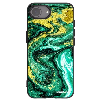 Picasee Μαύρη θήκη σιλικόνης για Apple iPhone 17e - Green Gold