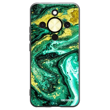 Picasee Μαύρη θήκη σιλικόνης για Honor Magic8 Lite 5G - Green Gold