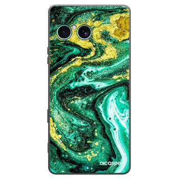Picasee Μαύρη θήκη σιλικόνης για Sony Xperia 10 VII - Green Gold