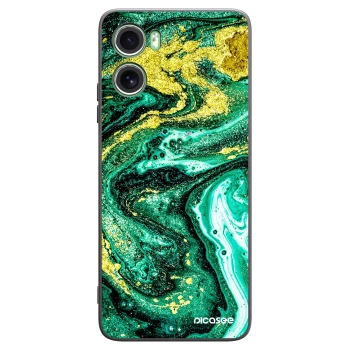 Picasee Μαύρη θήκη σιλικόνης για Motorola Moto G06 - Green Gold