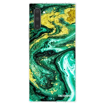 Picasee διαφανής θήκη σιλικόνης Samsung Galaxy Note 10 N970F - Green Gold