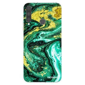 Picasee διαφανής θήκη σιλικόνης Huawei P40 Lite E - Green Gold