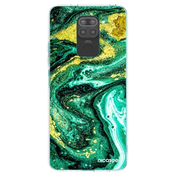 Picasee Μαύρη θήκη σιλικόνης για Xiaomi Redmi Note 9 - Green Gold
