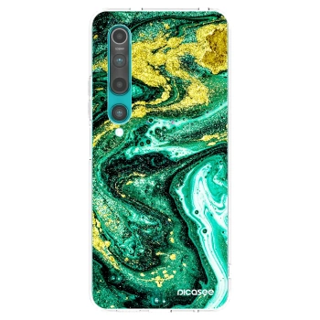 Picasee διαφανής θήκη σιλικόνης Xiaomi Mi 10 - Green Gold