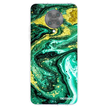 Picasee διαφανής θήκη σιλικόνης Xiaomi Poco F2 Pro - Green Gold