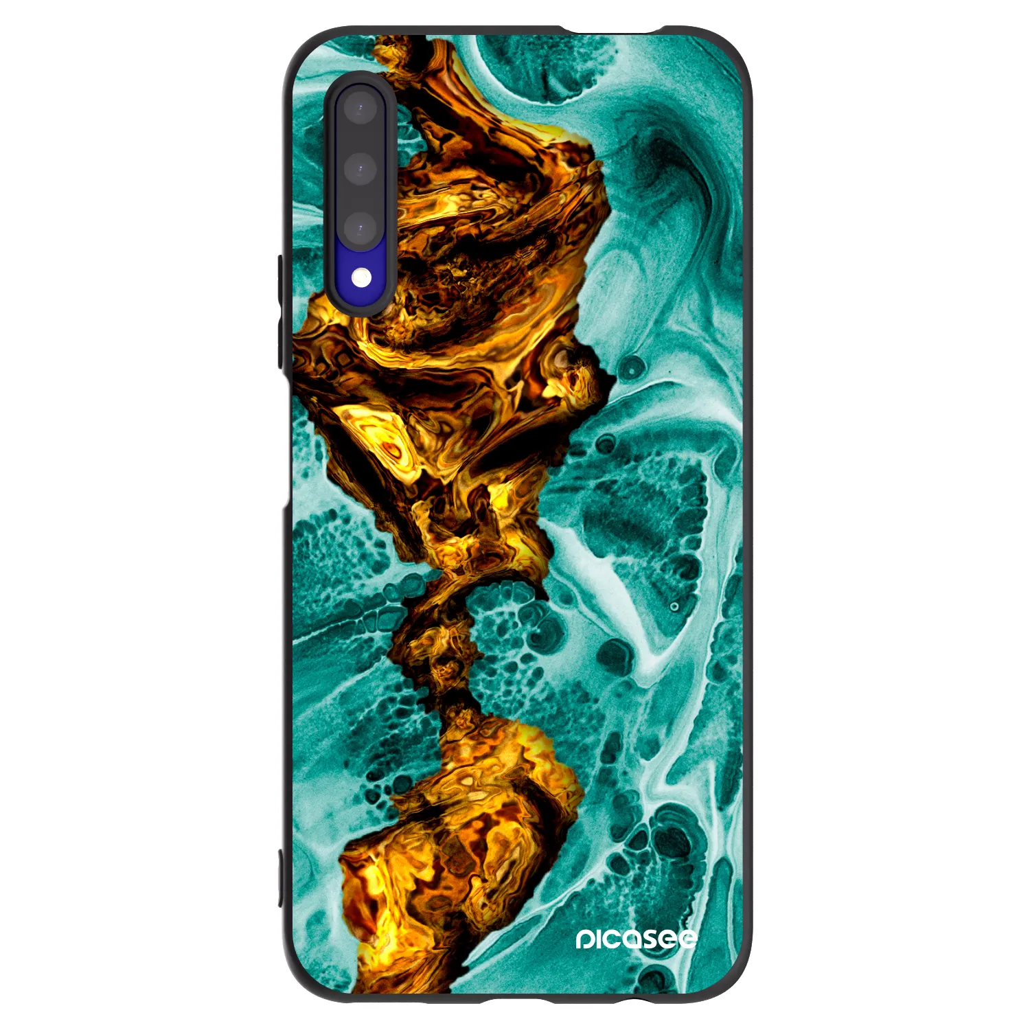 Picasee Μαύρη θήκη σιλικόνης για Honor 9X Pro - Goldsky