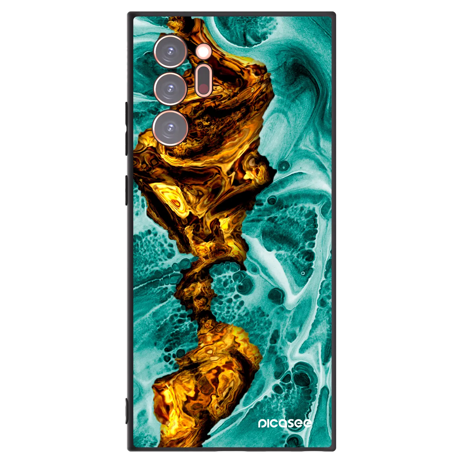 Picasee Μαύρη θήκη σιλικόνης για Samsung Galaxy Note 20 Ultra - Goldsky