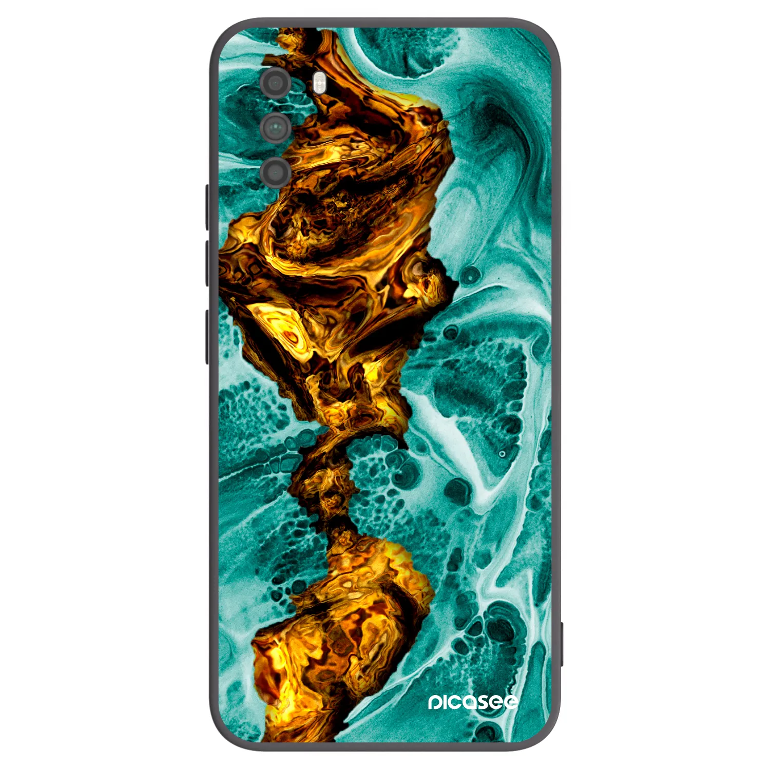 Picasee Μαύρη θήκη σιλικόνης για Xiaomi Poco M3 - Goldsky