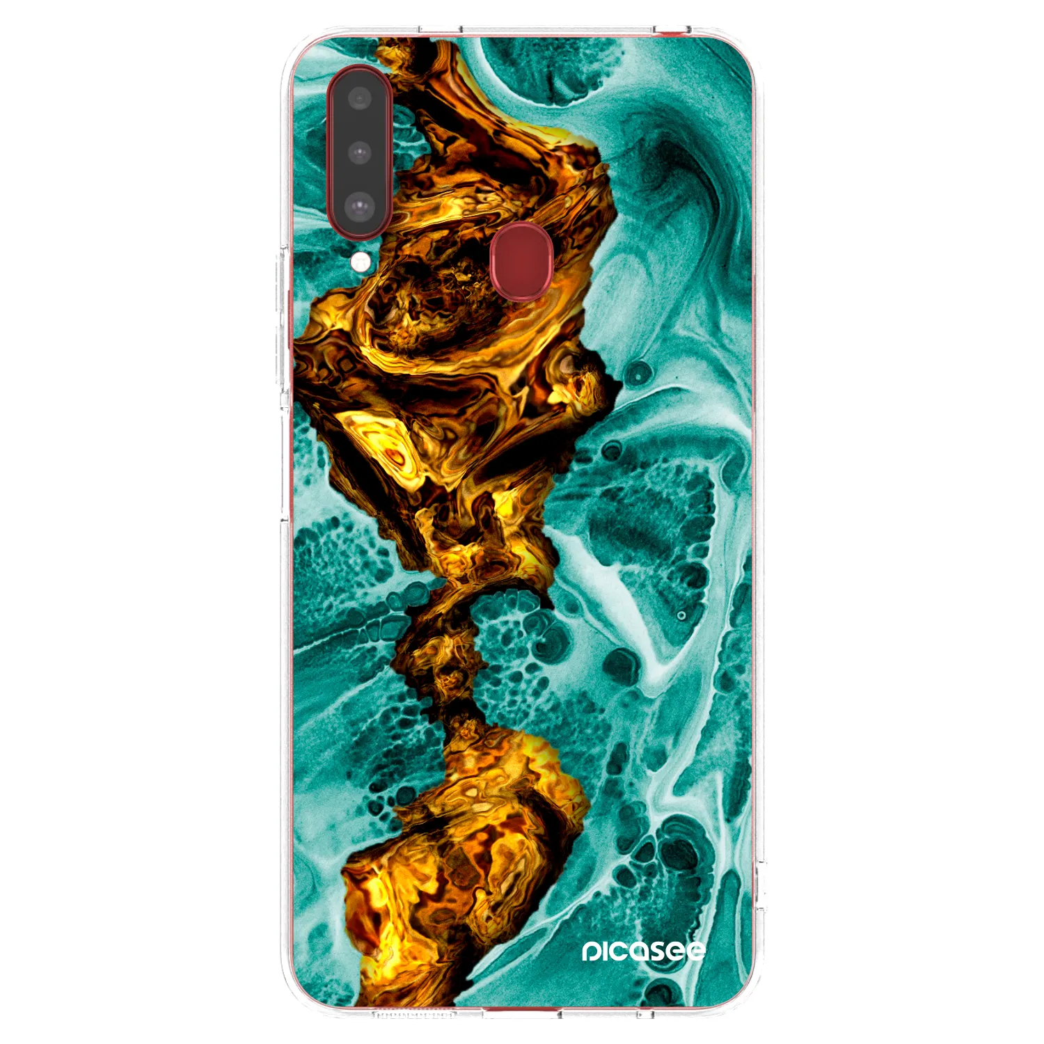 Picasee διαφανής θήκη σιλικόνης Samsung Galaxy A20s - Goldsky