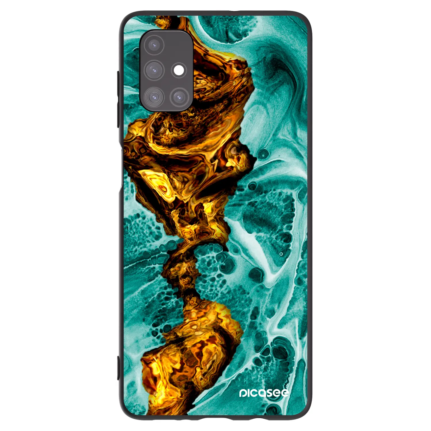 Picasee Μαύρη θήκη σιλικόνης για Samsung Galaxy M51 M515F - Goldsky
