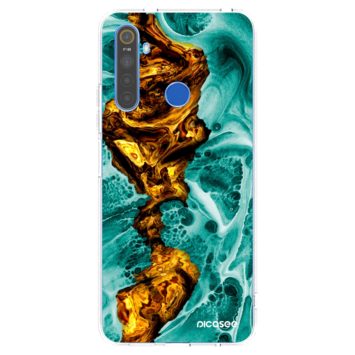 Picasee διαφανής θήκη σιλικόνης Realme 5 - Goldsky