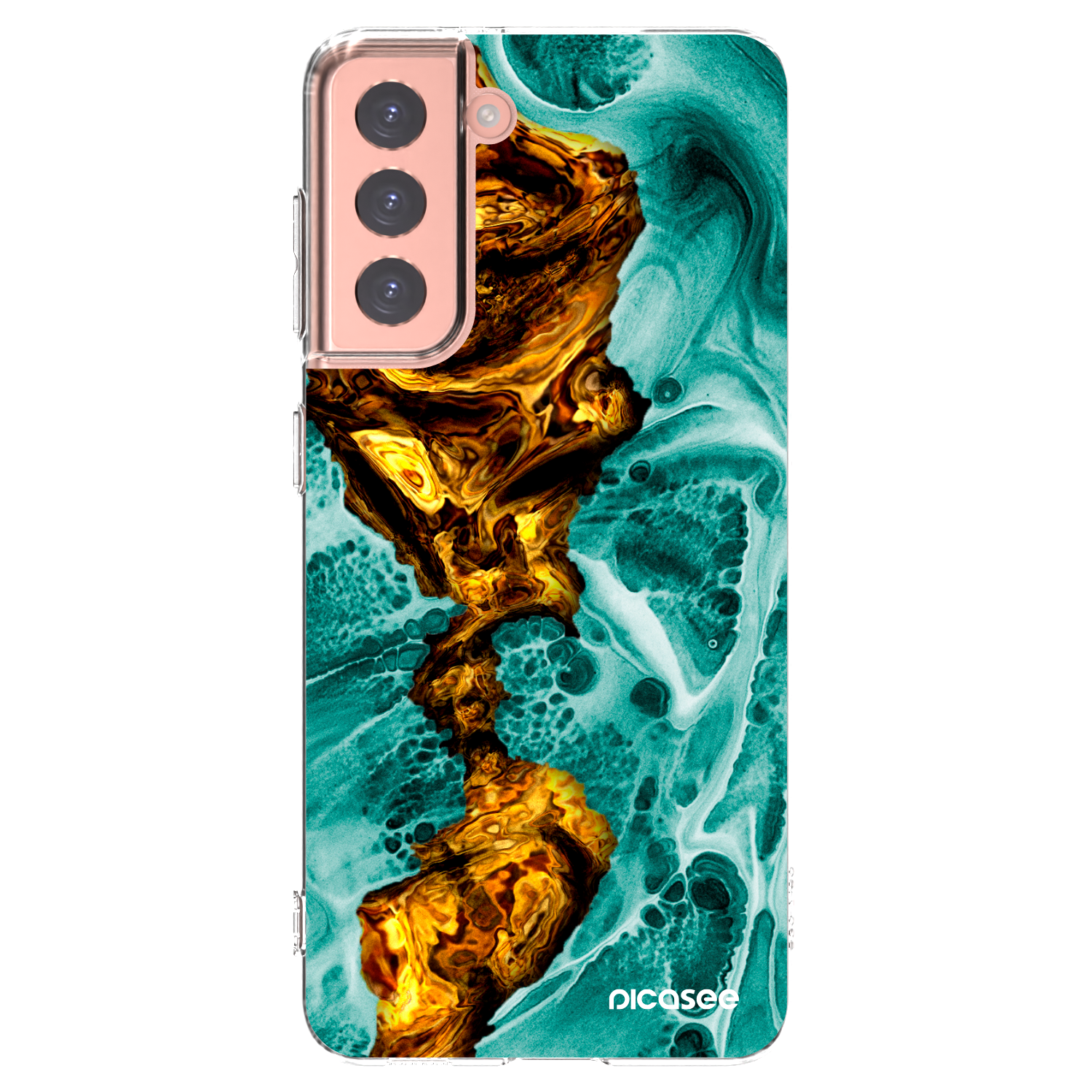 Picasee διαφανής θήκη σιλικόνης Samsung Galaxy S21 5G G991B - Goldsky