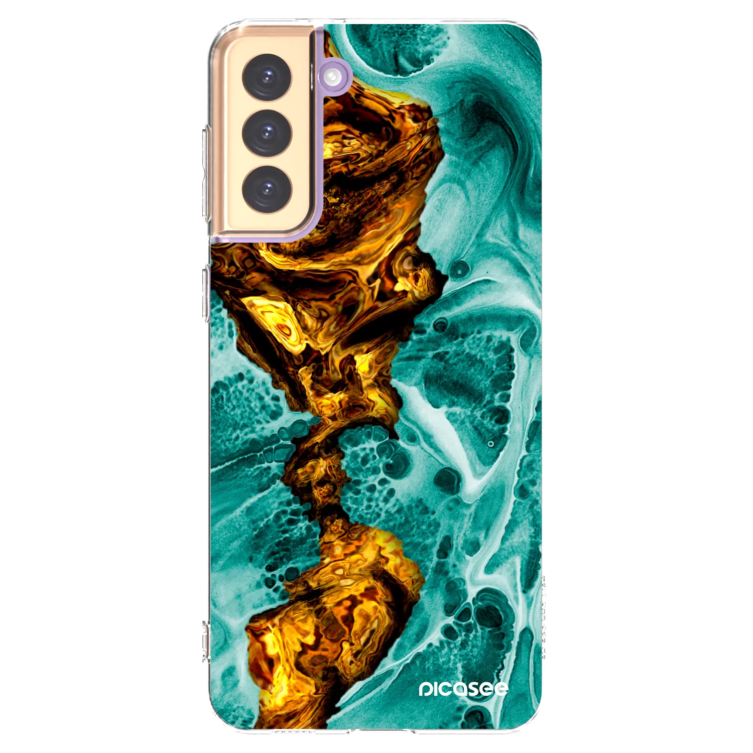 Picasee διαφανής θήκη σιλικόνης Samsung Galaxy S21+ 5G G996F - Goldsky