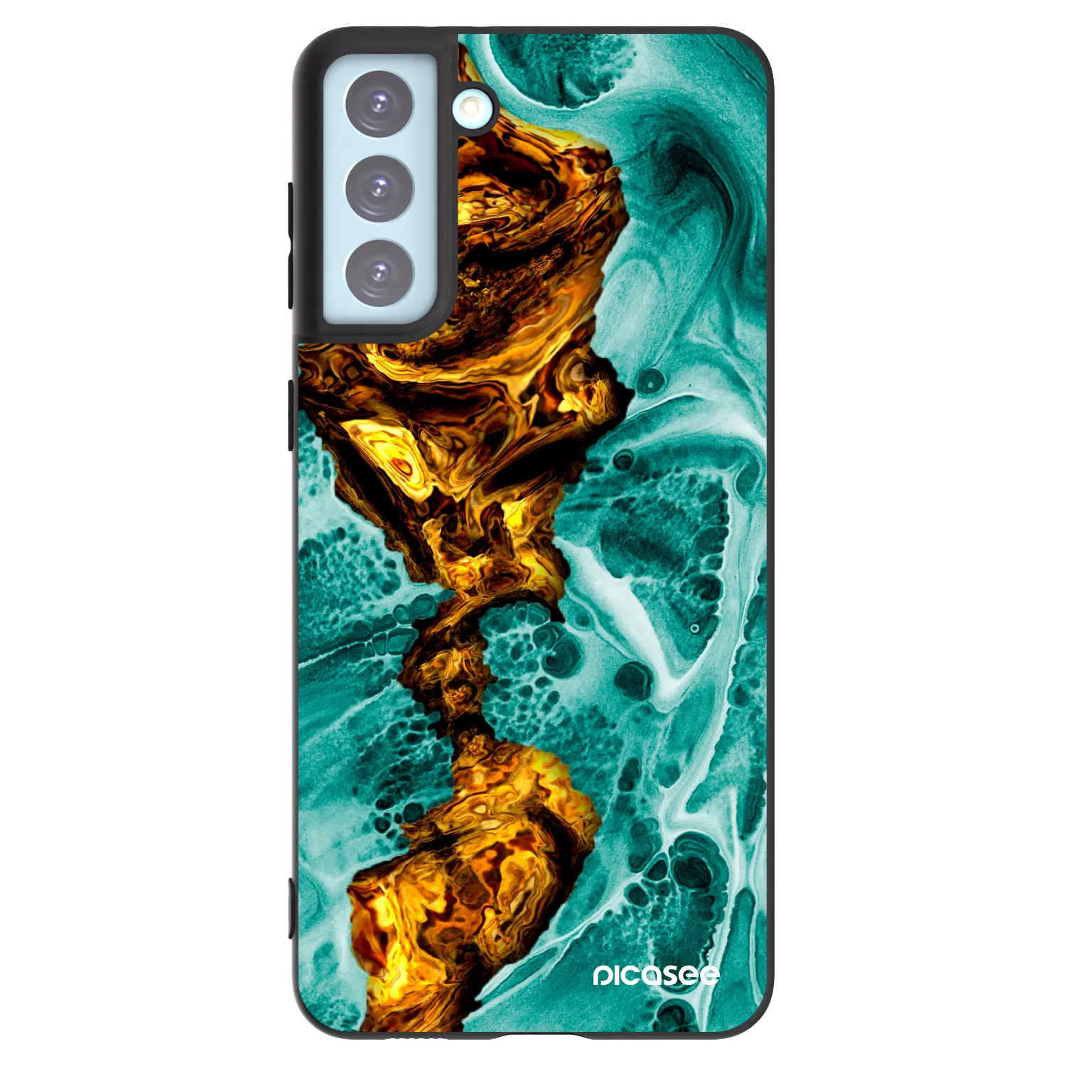 Picasee Μαύρη θήκη σιλικόνης για Samsung Galaxy S21+ 5G G996F - Goldsky